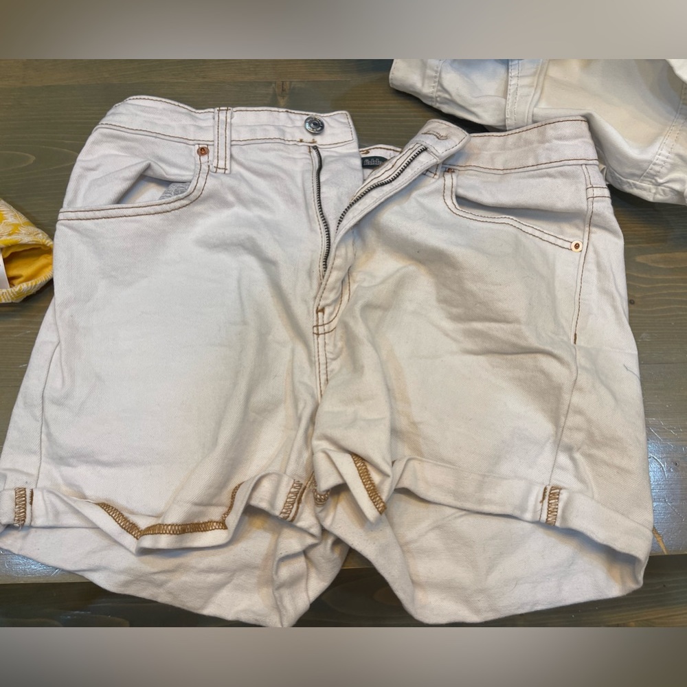 Wild fable white with gold tint jean shorts